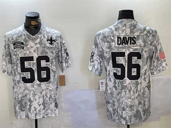 Men%27s New Orleans Saints #56 Demario Davis 2024 F.U.S.E Arctic Camo Salute To Service Limited Stitched Football Jersey Dzhi